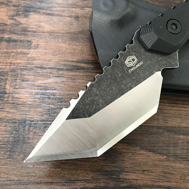 Taktisk Titanium Tanto Jagtkniv med Kydex Skede