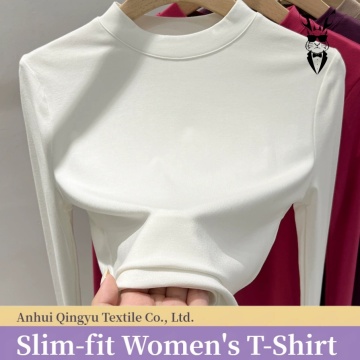 Soft Women's White Cotton Long-Sleeve