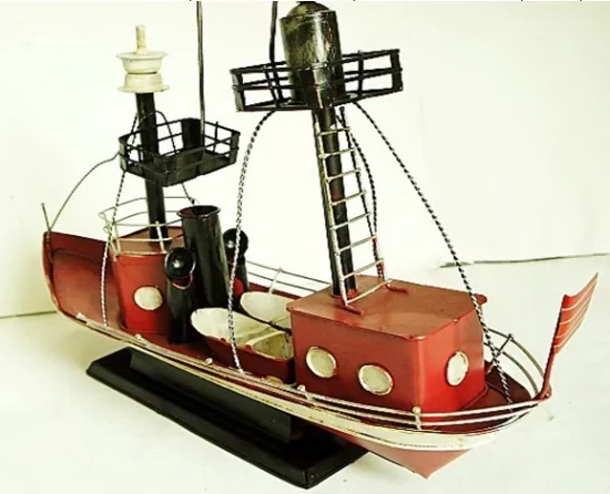 Antique Metal Ship Model