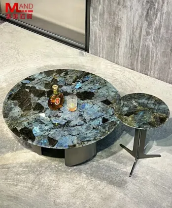 Blue Jadeite Marble Round Dining Table
