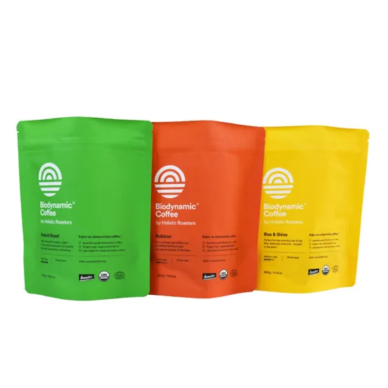 unprinted aluminum foil clear green stand up coffee bags with window