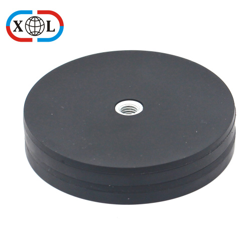 Neodymium Rubber Coated Magnet with Internal Thread