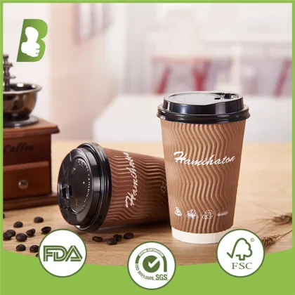hot drinking double wall paper cup custom print