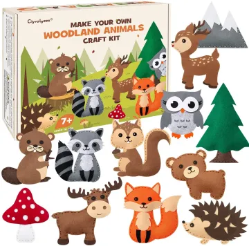 DIY Woodland Animal Craft Kit: Forest Creatures, Sewing Felt Plush Animals for Kids (Beginners)