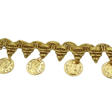 Gold and Silver Pendant Lace Ribbon Trims: Accessorizing Stage Performances, Parties, Cosplays, Weddings, and DIY Sewing Projects
