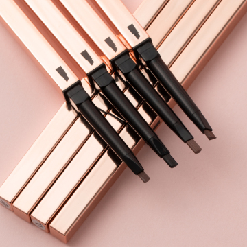 Ultra-Fine Precision Eyebrow Pencil with Brush - Waterproof Rose Gold Thin Brow Pencil
