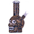 Bong de bécher en verre squelette humain dessiné à la main, Bong Halloween mignon, pipe d'eau en verre borosilicate, narguilé en verre, artisanat fait à la main