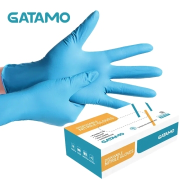 100pcs Blue Nitrile Gloves - Powder Free Disposable Household Exam Gloves G80