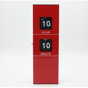 Cuboid Wooden Flip Clock With Two Holes