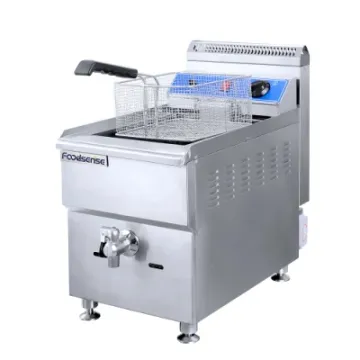 Stainless Steel 1-Tank 1-Basket Gas Fryer for Commercial Kitchen
