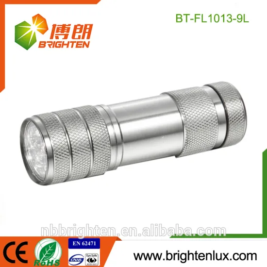 Wholesale Cheap Price Aluminum Alloy Emergency Usage Pocket Size OEM 3*AAA Battery 9 Led Flashlight Bulk torch light led brand