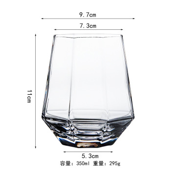  Luxury Octagonal Diamond Crystal Glass Cup - Large Capacity Wine & Whiskey Glass 