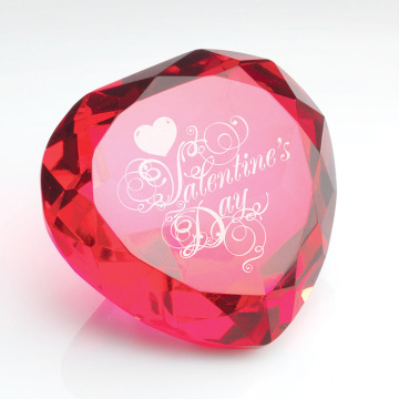 Custom Red &amp; Pink 80mm Herz K9 Kristallpapier mit Logo für Hochzeitsgeschenk