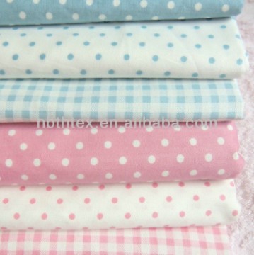 100% cotton printed dot fabric with peach finish for kids