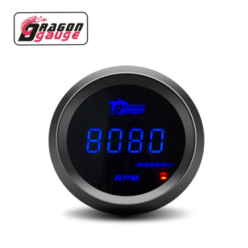 52mm Blue LED Digital Tachometer for Racing Car - 0-9999 RPM, 12V Universal (Dragon Gauge 2)