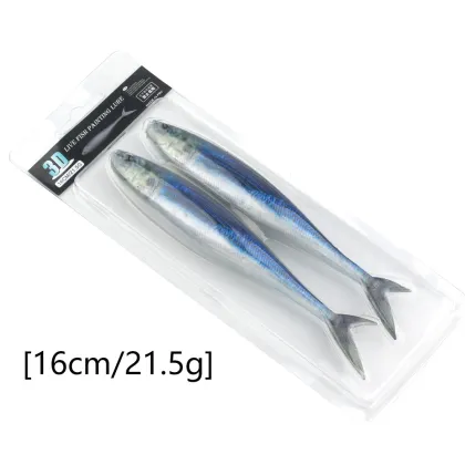 Soft Plastic Lures Shad Bait 12cm 16cm 3D Lifelike Black Bass Fishing Bait