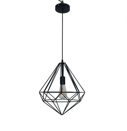 Industrial metal diamond shape chandelier