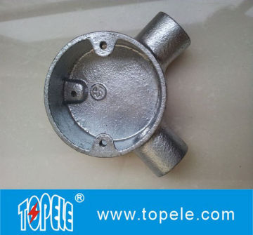 Two Way Shape Bs4568 / Bs31 Malleable Iron Angle Circular Junction Box, Electric Conduit Box