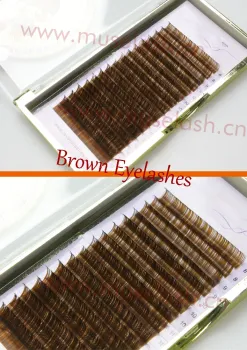 Dark brown color mink eyelash extension wholesale with custom LOGO