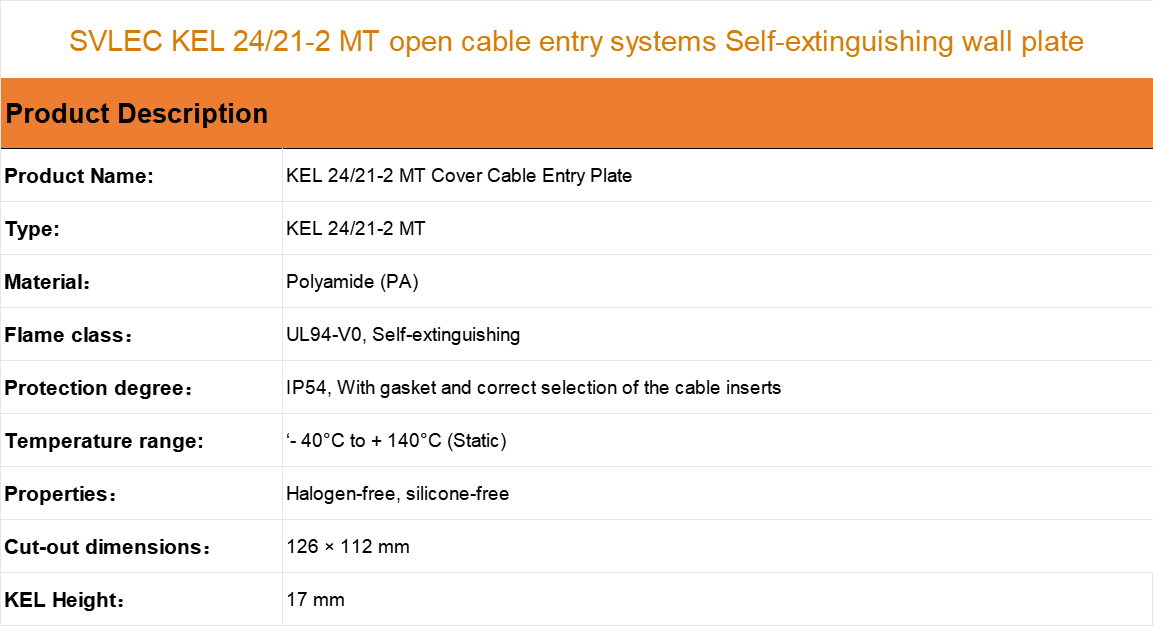 KEL 24/21-2 MT cable entry systems