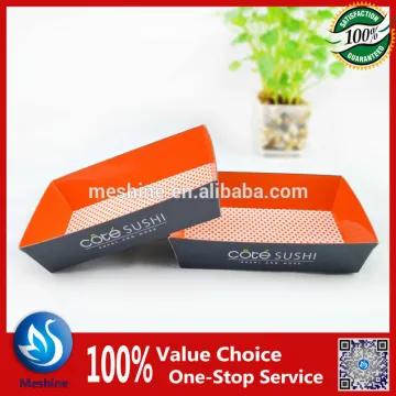Paper sushi container/recycled food tray/covered food tray for sushi, deli food