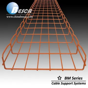 Orange Wire Mesh Cable Tray