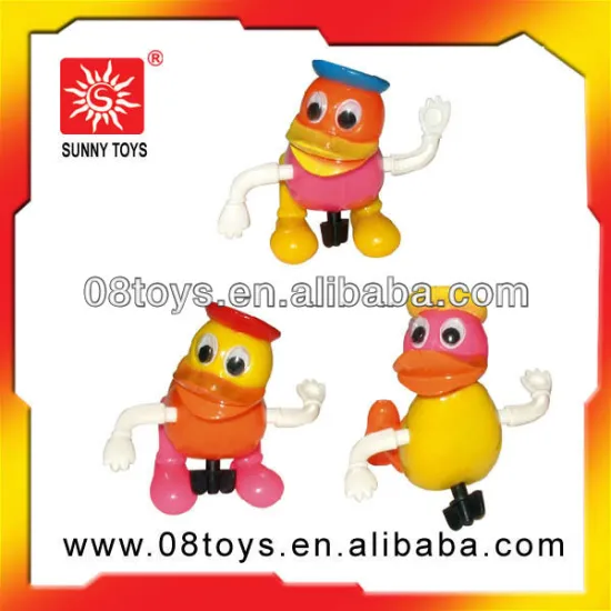 Plastic baby bath toy yellow duck wind up cartoon toys