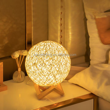 Wholesale Discount Handwoven Rattan Table Lamp with USB Interface - Night Light for Eye Protection