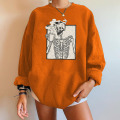 Kvinnor Skull Halloween Hoodie Sweatshirt Top