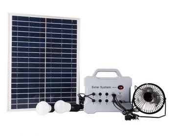 Kit panel solar mudah alih: 12V 12AH penjana solar untuk pencahayaan rumah