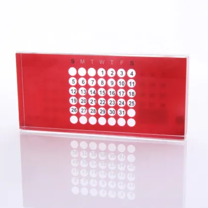 Acrylic Perpetual Calendar Red