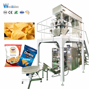 Vertikale Kartoffelchips wiegen Verpackungsmaschine