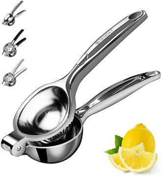 Accanciatore arancione in acciaio inossidabile - strumento da cucina per succo e pressione di frutta