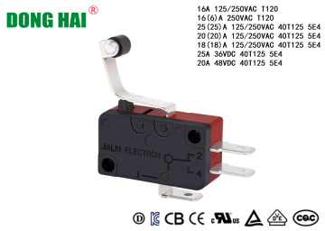 250V Micro Switch With Roller Lever