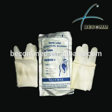 Sterile disposable latex powdered surgical gloves