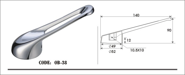 Zamak Zinc Alloy Faucet Handle for 40mm Cartrigde