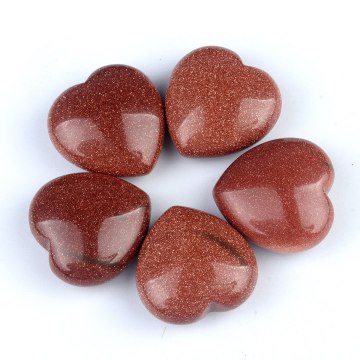 Red Goldstone 30mm Love Heart Gemstone per la decorazione domestica fatta a mano