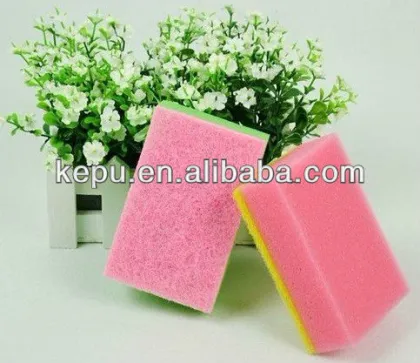 pink and yellow cleaning sponges dish bathroom scrubing scrub toilet(KP-112)