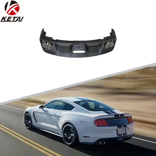 GT350 Style Rear Diffuser Lip with Tail Tips for Mustang 2015-2017