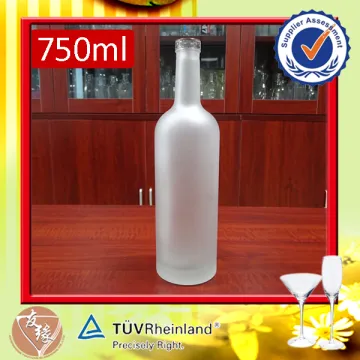 China high quality sealing frosted 750ml glass unique tequila bottles