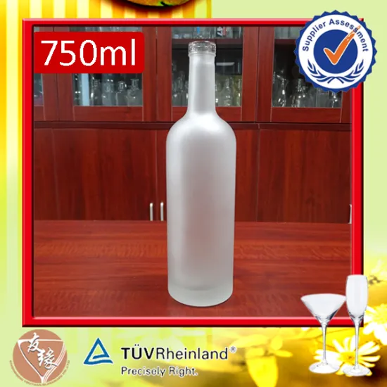 China high quality sealing frosted 750ml glass unique tequila bottles