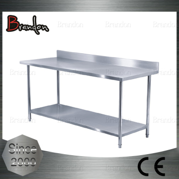 Brandon high quality stainless steel kitchen work tables with backsplashes