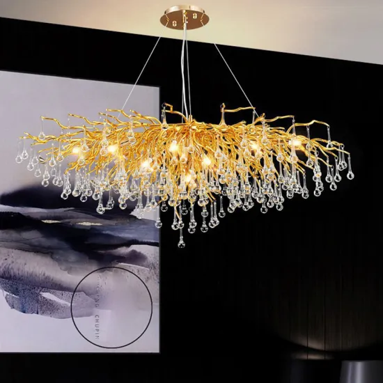 Modern K9 Indoor Luxury Rain Drop Chandelier Crystal LED Pendant Lighting