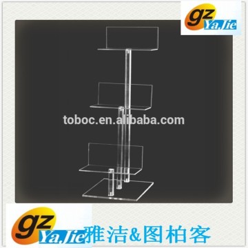 Three-tier Elevated High Quality Clear Acrylic Tabletop Handbag Display,Perspex Purse Stand,Plexiglass Bag Rack