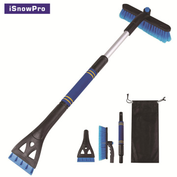 Car Snow Brush: Detachable, Multi-Purpose, Rotatable Aluminum Rod, Compact Snow Shovel & Wash Brush - Easy Storage Solution