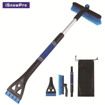 Car Snow Brush: Detachable, Multi-Purpose, Rotatable Aluminum Rod, Compact Snow Shovel & Wash Brush - Easy Storage Solution