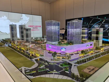 Custom Scale LED Lighting Effect Miniature Architectural Models: Plaza Mall