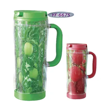 High quality double wall plastic advertising mug with FDA approval