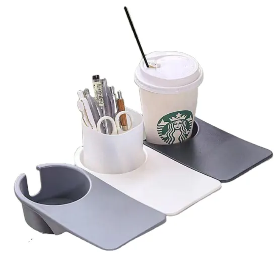 Multi-Function Portable Table Cup Holder and Clamp with Hooks - Innovative Home and Office Gadget Solutions