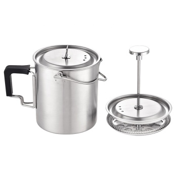 Portable 0.6L Camping French Press Coffee Maker with Silicone Protection for Outdoor Activities